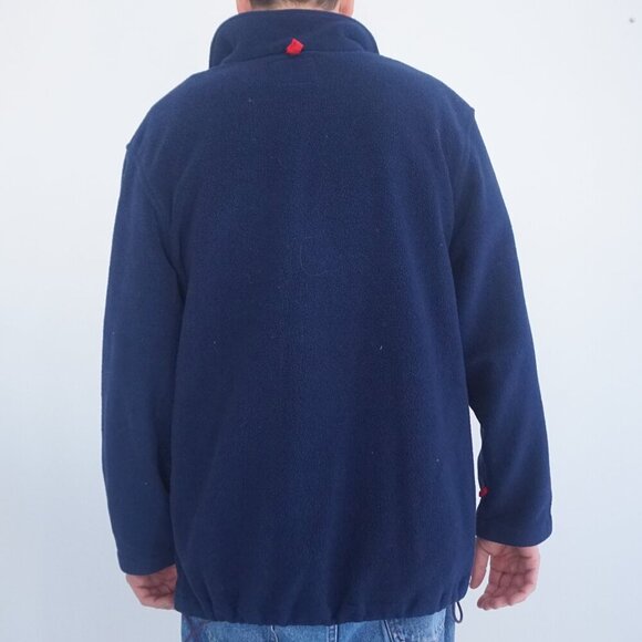 Vintage '90S R&R Navy Fleece Jacket Liner w/ Loops Zip Up Sweater Size Large - Picture 2 of 10